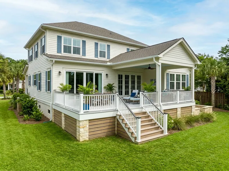 200 sq ft Limestone Composite Coastal deck