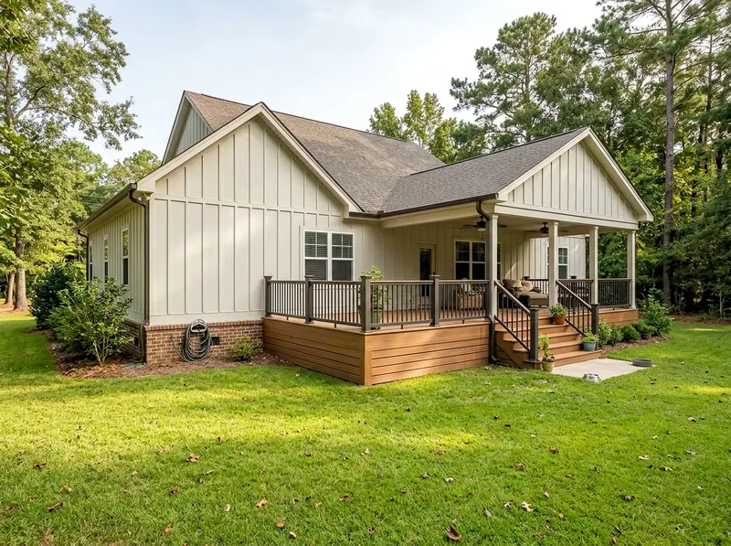 300 sq ft Charcoal Composite Farmhouse deck