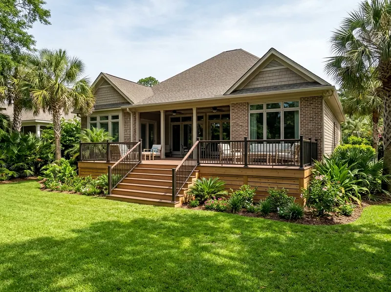 450 sq ft Natural cedar Composite Tropical deck