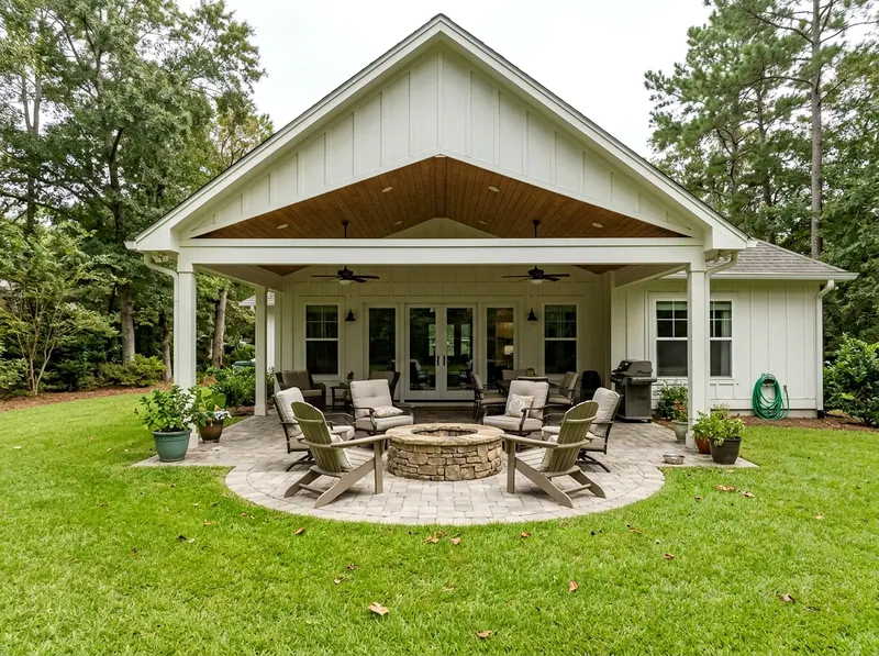 Standard White Masonry Modern Farmhouse fire pit
