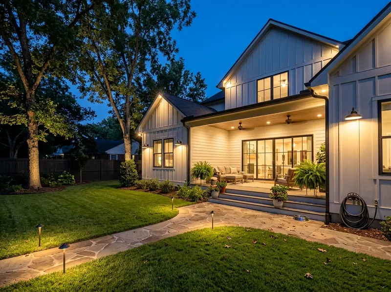 6 zones White Path and accent Modern Farmhouse outdoor lighting