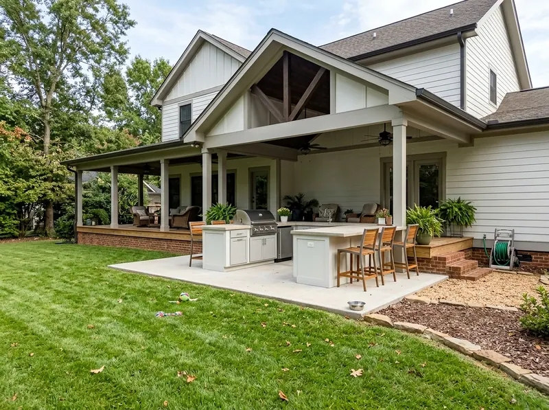 12 linear ft White Kitchen Farmhouse outdoor kitchen