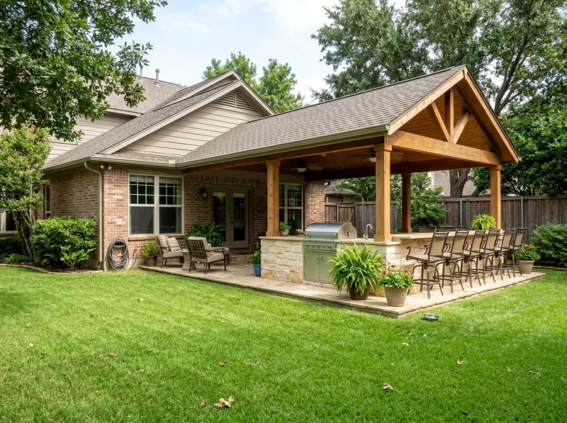 8 linear ft Limestone Kitchen Craftsman outdoor kitchen