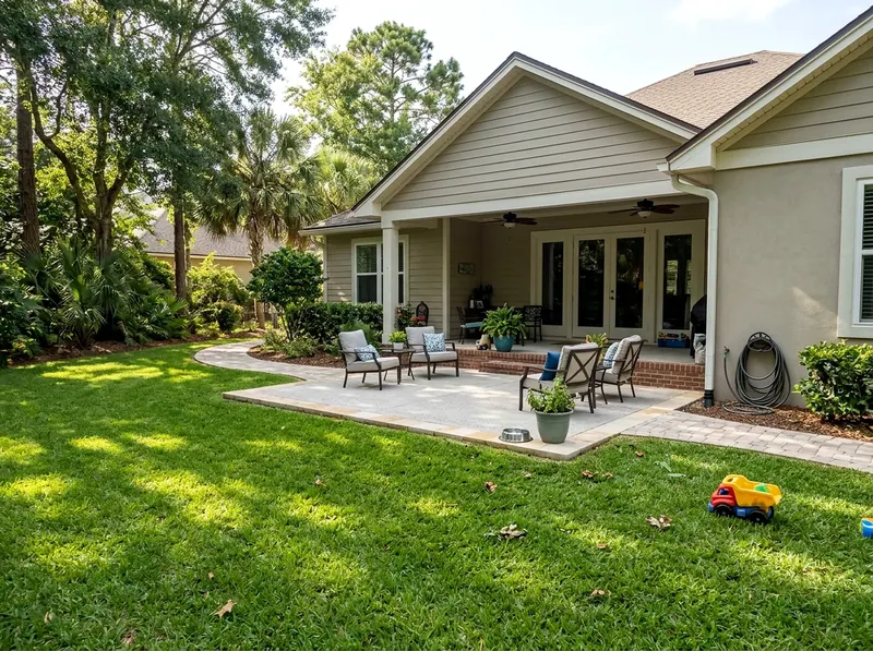 200 sq ft Limestone Broom Coastal pavers & patio