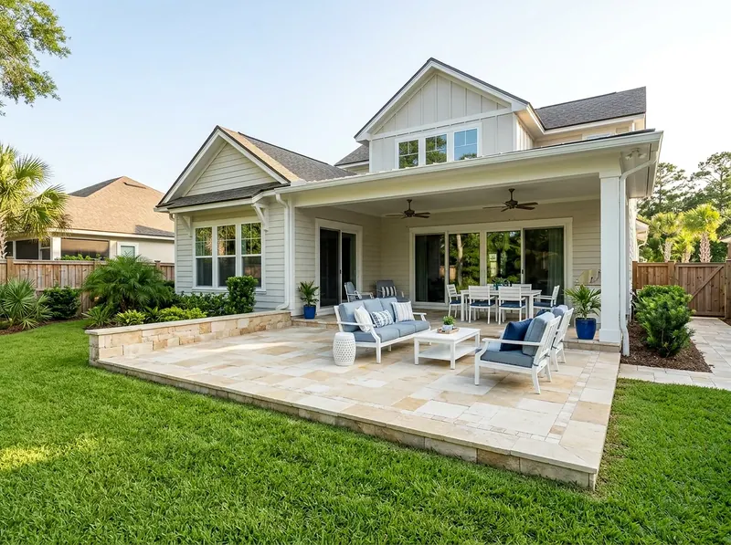 200 sq ft Limestone Natural stone Coastal pavers & patio