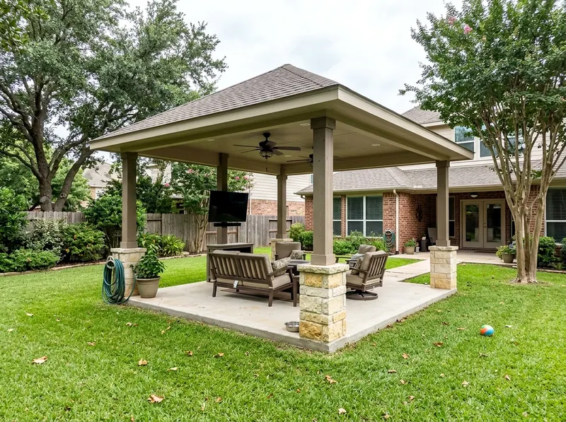 12×14 ft Limestone Insulated Modern Hip Freestanding pavilion