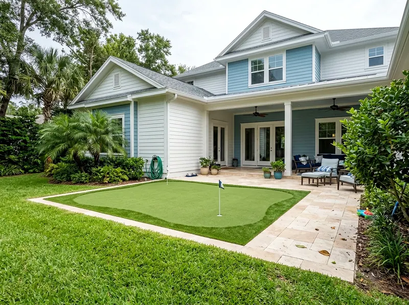 200 sq ft Limestone Putting green Coastal putting green