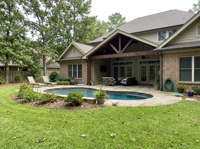 Smaller yard Charcoal Value finish Craftsman shotcrete pool