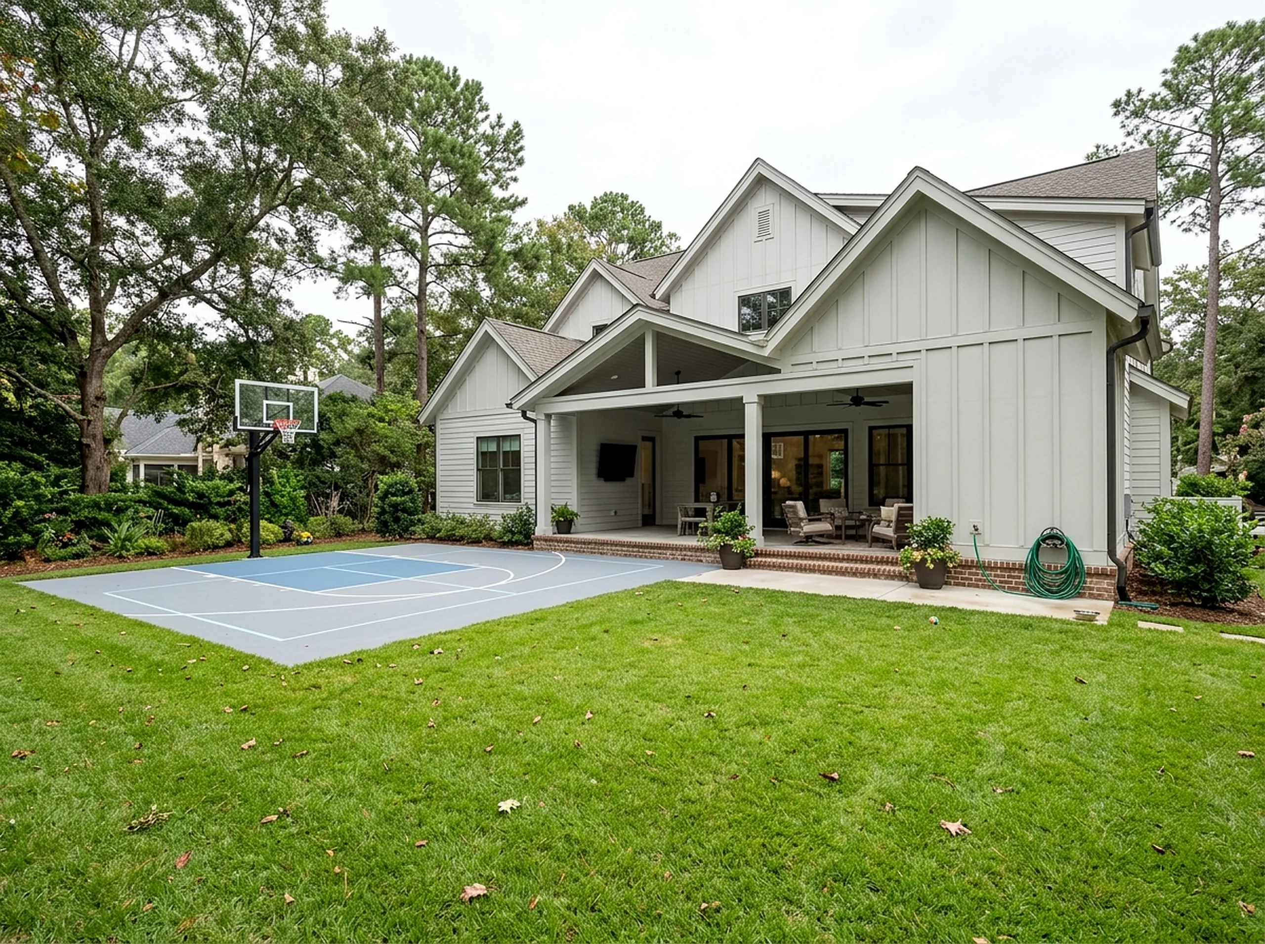 Standard White Basketball Modern Farmhouse sport court