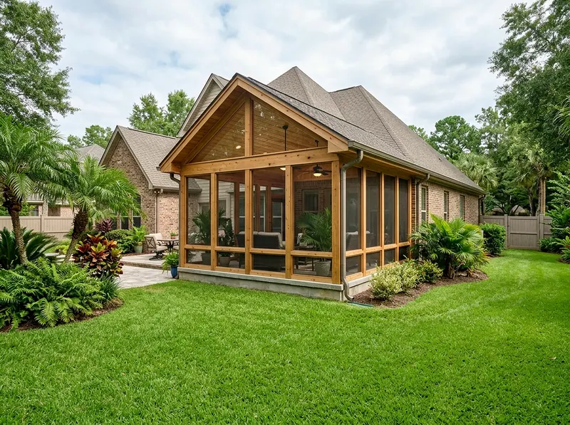 220 sq ft Natural cedar Four-season Tropical sunroom