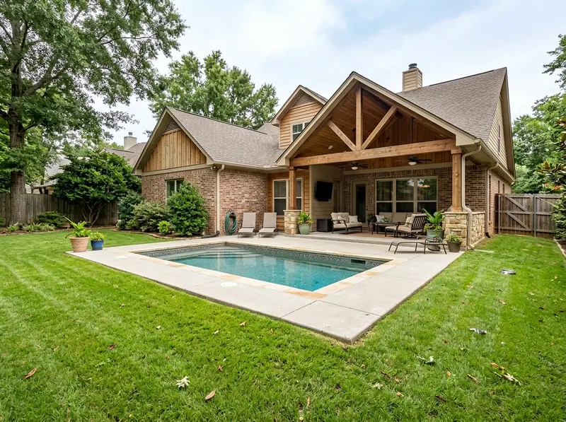 Smaller yard Limestone Standard liner Craftsman vinyl liner pool
