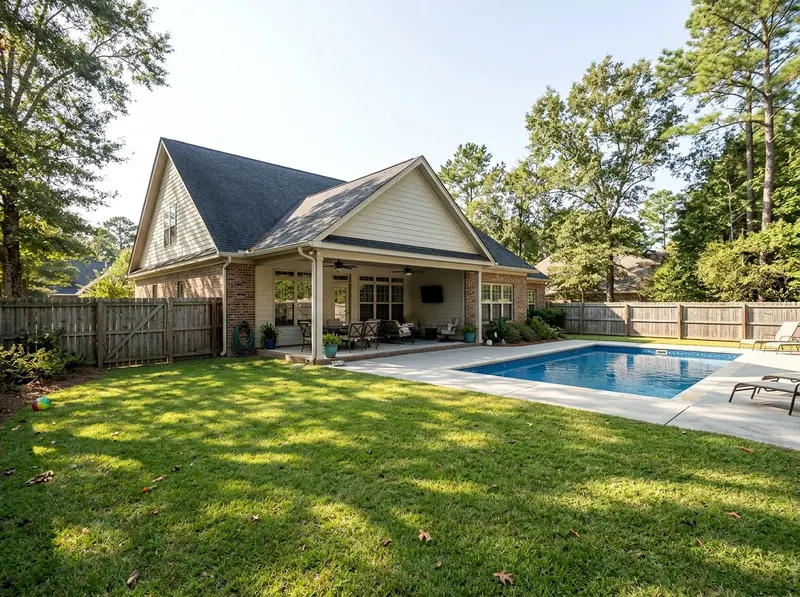 Smaller yard Limestone Value liner Luxury Resort vinyl liner pool
