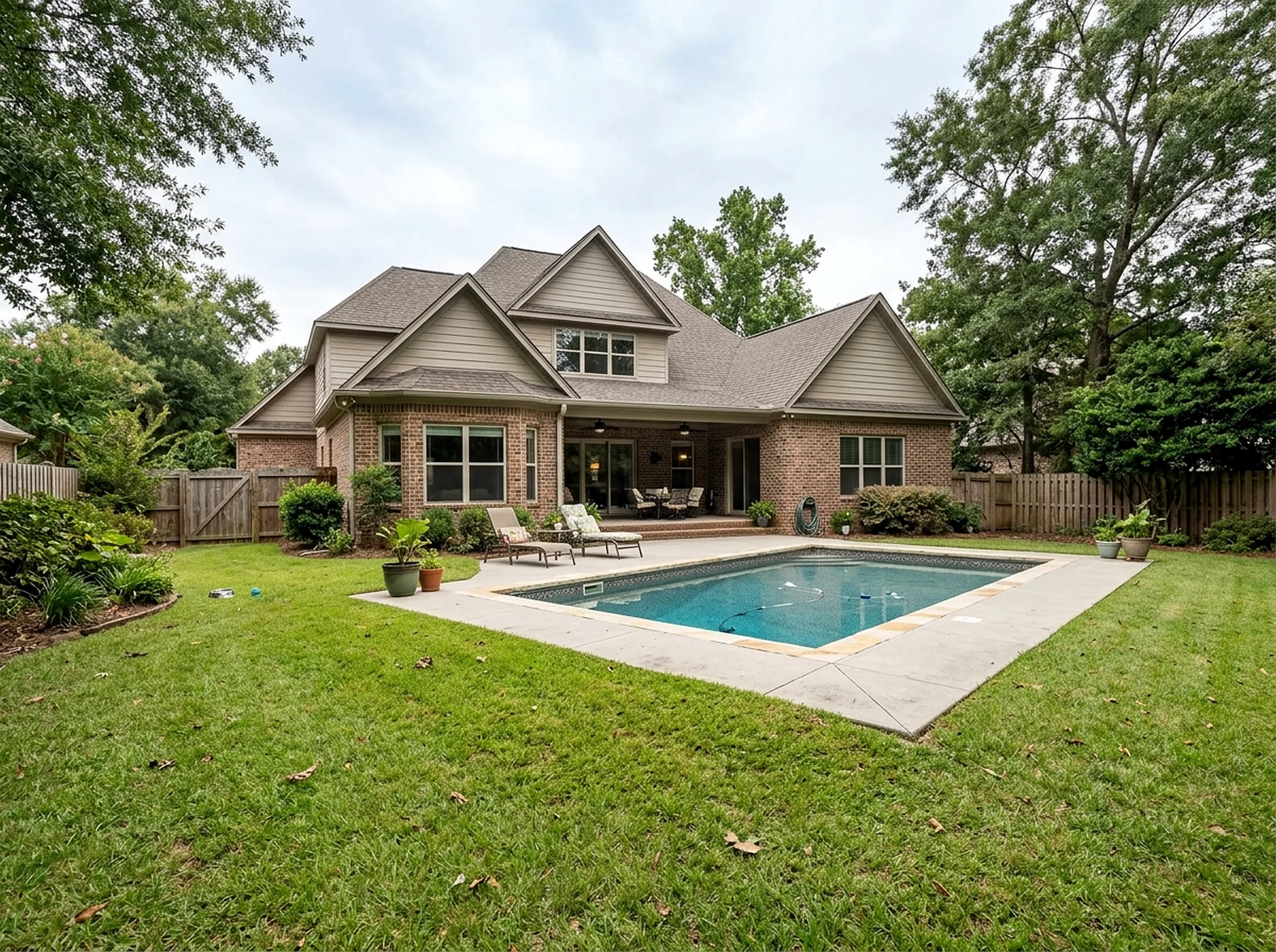 Smaller yard Limestone Value liner Modern vinyl liner pool