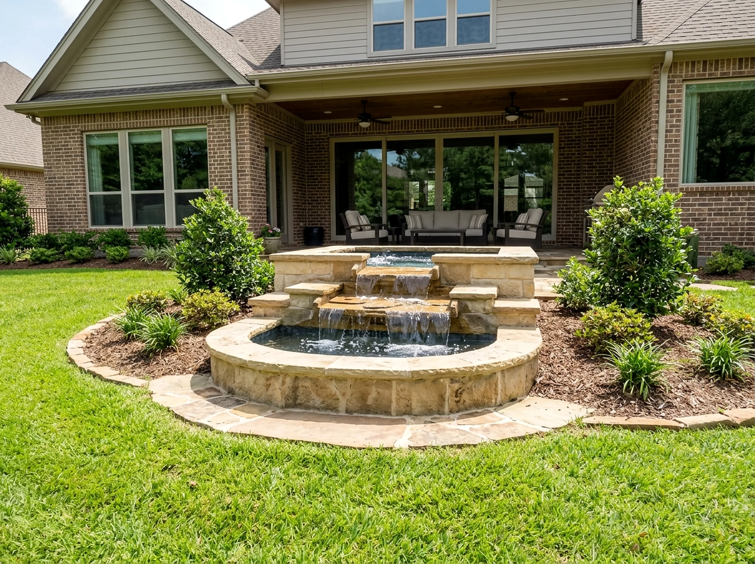 Compact Limestone Fountain Luxury Resort water feature