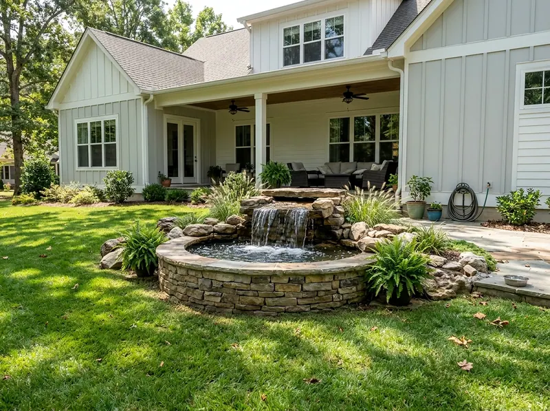 Large White Fountain Modern Farmhouse water feature
