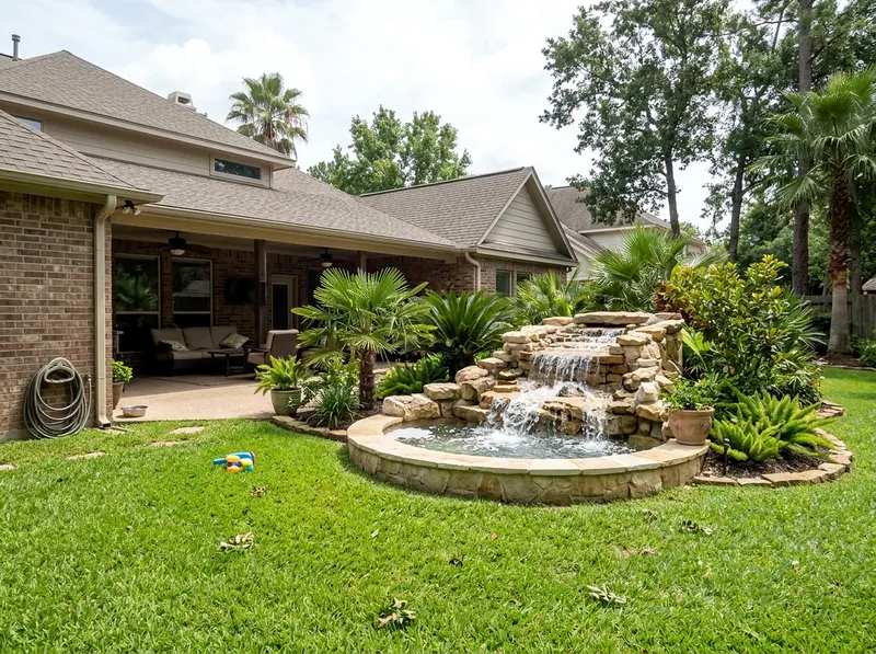 Large Limestone Fountain Tropical water feature