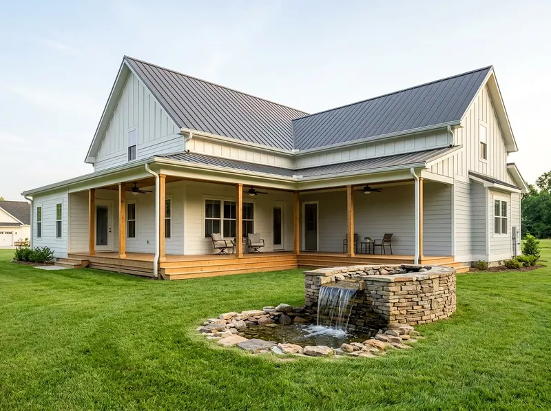 Standard White Waterfall Farmhouse water feature